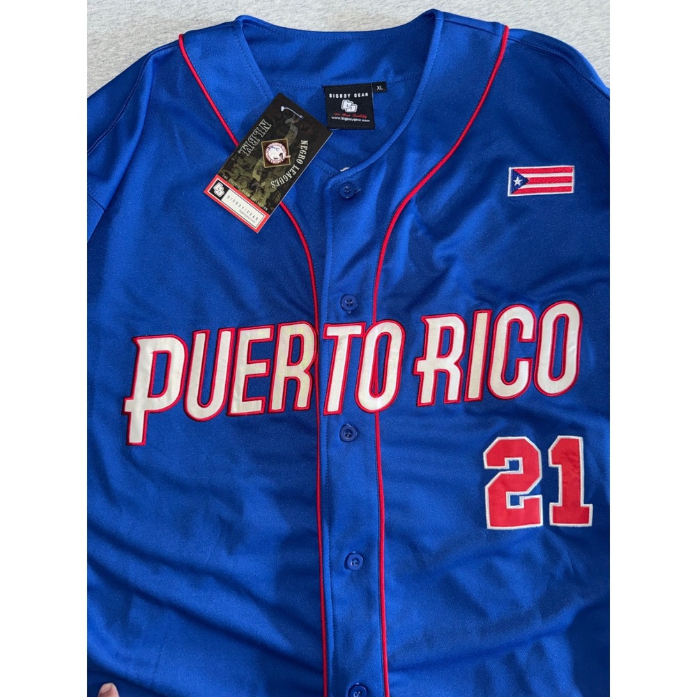 Puerto Rico Roberto Clemente Baseball Jersey XL Big Boy Gear Latin Legacy NLBM